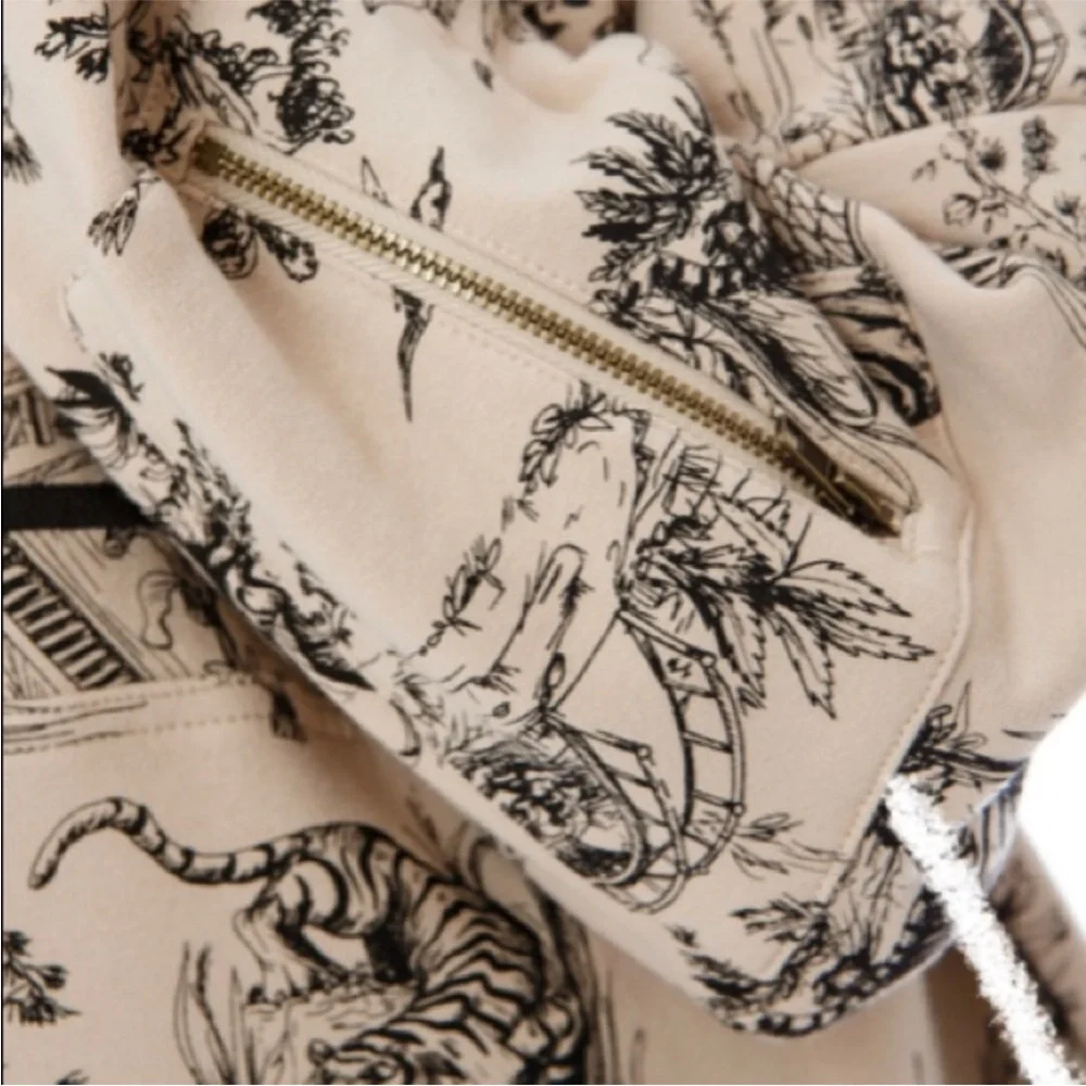 ellandem J'ADORE L'amour Pattern Half Zip Toile Jacket